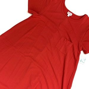 NWT LuLaRoe Red Textured Carly Dress